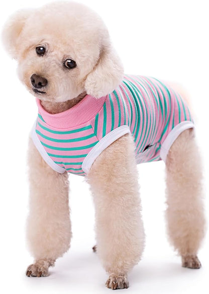 2 Packs Pet Dog Recovery Onesie Suit for Dogs Cats After Surgery,Dog Abdominal Wounds Bandages Cone E-Collar Alternative. (Grey, XS)