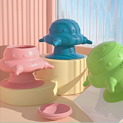 Puppy Nipple Feeder, Kitten Nursing Milk Bowl, Bubble Silicone Milk Feeder, Dog Nurser Bottle with Base, Pacifiers Feeding Station for Multiple Puppies Kittens Rabbits (Pink)
