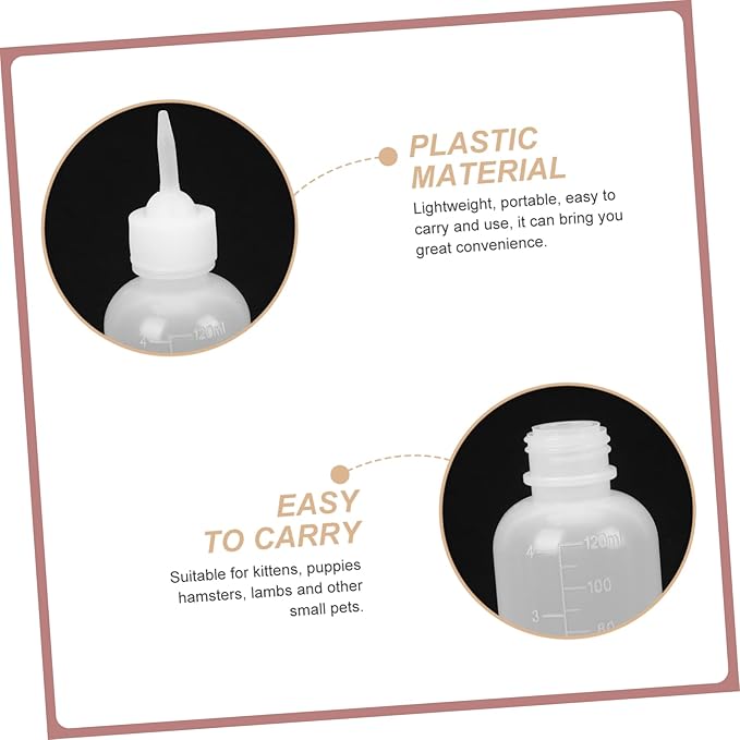 4pcs Small Cat Milk Bottles Nipples Pet Nursing Bottles for Kitten Puppies