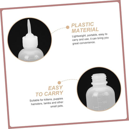 4pcs Small Cat Milk Bottles Nipples Pet Nursing Bottles for Kitten Puppies