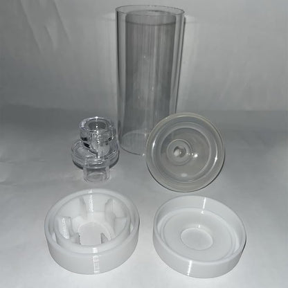 Cat/Dog Inhaler Aerosol Chamber with Valve - Round Silicone Material Cover, Transparent Version (Small)