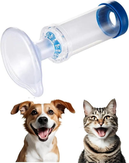 Pet Inhaler Spacer with Two Face Mask, Handheld Aerochamber for Dogs and Cats, Aero Chamber with Mask for Dogs and Cats, Dog and Cat Inhaler Spacer, Comfortable Face Mask (for Cats & Dogs Small)