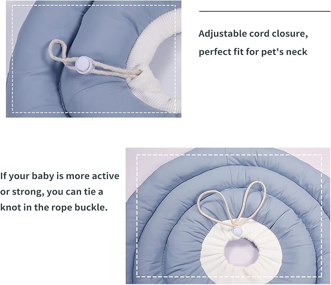 Comfortable Adjustable Soft Dog Cone Alternative After Surgery - Elizabethan Donut Collar for Cats, Medium Dogs and Small Dogs