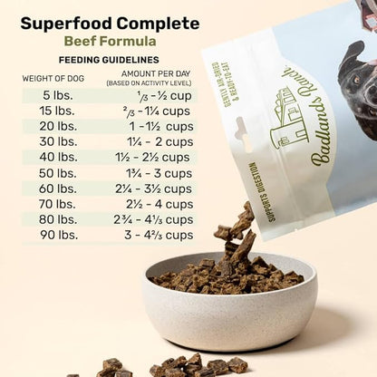 BADLANDS RANCH by Katherine Heigl – Superfood Complete Air-Dried Beef Dog Food – High Protein with Superfoods for Daily Wellness & Consistent Nutrition – 24 oz (Pack of 4)