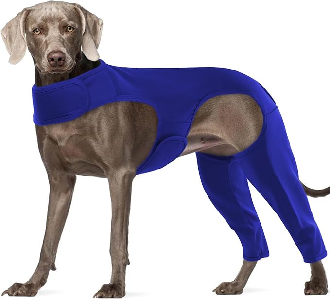 ROZKITCH Dog Surgery Recovery Sleeve for Rear Right Left Leg, Pet Prevent Licking Wound Elbow Protector, Dog Recovery Suit Cone Collar Alternative for Sprain ACL CCL Arthritis Joint Care Blue 3XL
