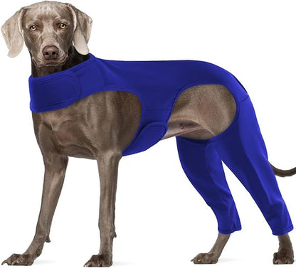ROZKITCH Dog Surgery Recovery Sleeve for Rear Right Left Leg, Pet Prevent Licking Wound Elbow Protector, Dog Recovery Suit Cone Collar Alternative for Sprain ACL CCL Arthritis Joint Care Blue 3XL