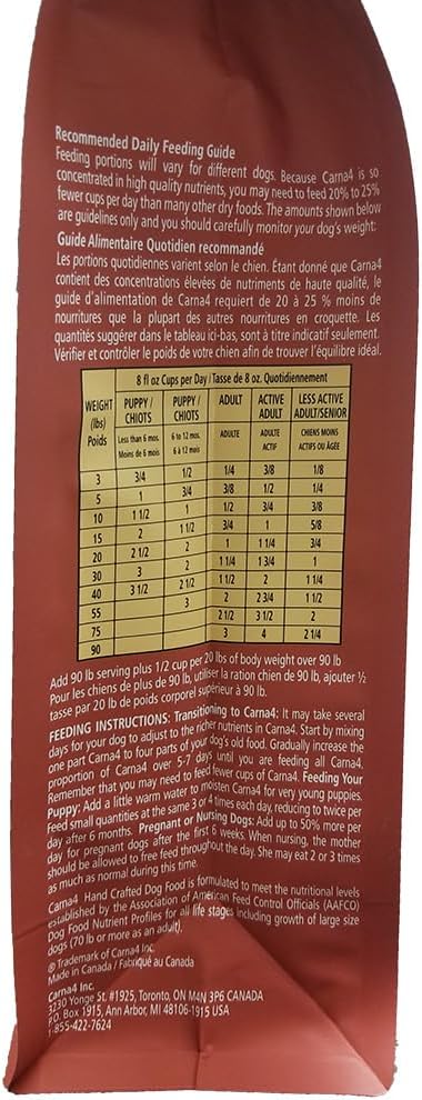 CARNA4 Air Dried Dog Food, Chicken Recipe, Quick Baked Whole Food Nutrition with Sprouted Seeds, Natural Probiotics & Enzymes, No Synthetics - 22 Pound