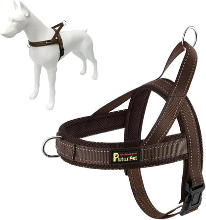 Plutus Pet No Pull Dog Harness with Breathable Mesh Padded, Adjustable Reflective Escape Proof Dog Harness, Quick Fit Dog Vest Harness for Small Medium Large Dogs(S, Chocolate)
