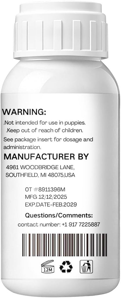 lvermect Dewormer Liquid for Dogs, Broad Spectrum for All Wormer, Hookworms, Lung Worms, Pin Worms, Round Worms