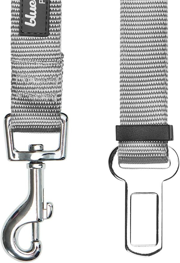 Blueberry Pet Dog Leash Puppy Essentials Seat Belt Tether for Dogs Cats, Gray, Heavy Duty Dog Leashes for Large Dogs - Safety for Pet Parents, Road Trip Enthusiasts, 2"x27.5"