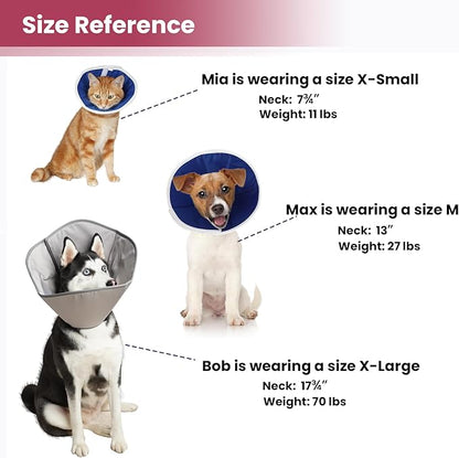 BARKLESS Dog Cone, Soft Cone for Puppies and Cats After Surgery to Stop Licking, Adjustable Elizabethan Collar for Neuter Surgery, Lightweight Recovery Collar