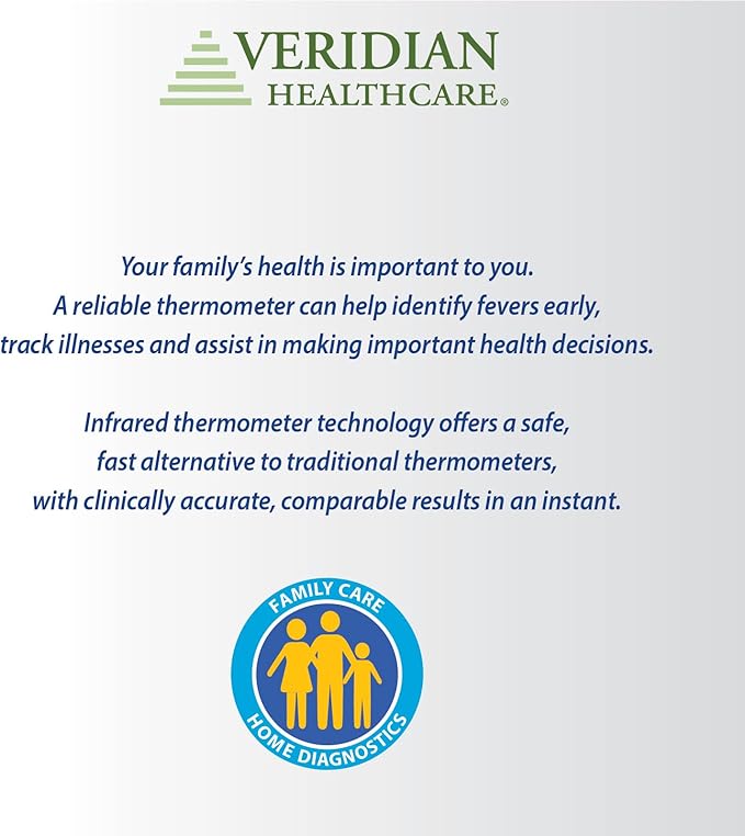 Veridian Tympanic Ear Thermometer Digital Display 09-340 1 Each