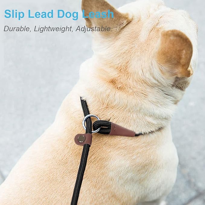 MayPaw Slip Lead Control Leash for Dogs No Pull, 13+ Colors Classic Dog Lead 7FT Pet Slip Leash, 1/4” Rope Leashes for Small Medium Animals (7ft*1/4", Dark Green)