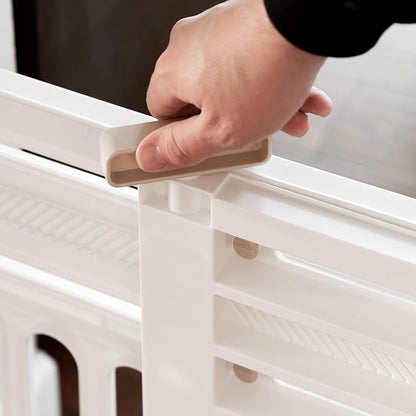 IRIS USA 24"-39" Dog Gate, Adjustable Indoor Pet Barrier, Pet Gate for Puppy, Small Dog, Cat, Easy Twist-to-Lock for Doorways & Stairs, Portable, Expandable, 25" Tall, 2-Pack, White