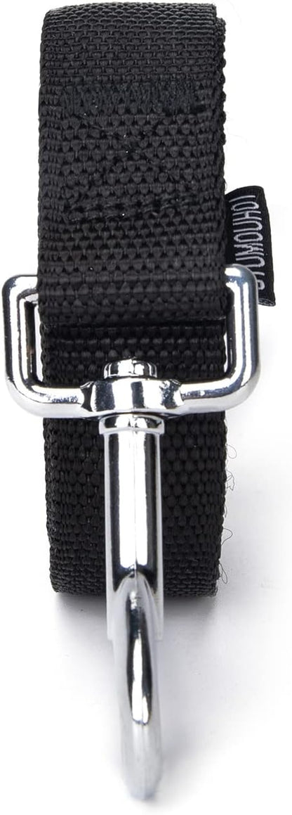 Strong Durable Nylon Dog Training Leash, 1 Inch Wide Traction Rope, 6 ft Long, for Small and Medium Dog (Black, 6 Feet)