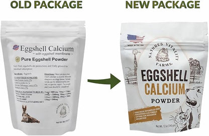 8 oz Pure U.S.A. Eggshell Powder for Dogs/Cats, Finely Ground, Calcium Supplement