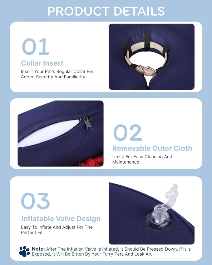 MIDOG Dog Cone Collar for Large Medium Dogs, Soft Inflatable Dog Cone Alternative After Surgery, Adjustable Protective Recovery Cone - Alternative E Collar Does Not Block Vision (Bow Tie,XS)
