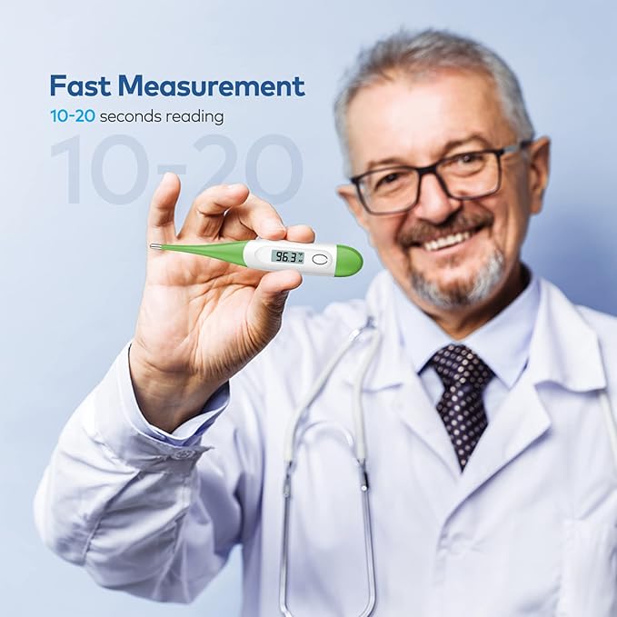 Thermometer for Baby, 2 Packs, Rectal Digital Thermometer with 10 Seconds Fast Reading (Dark Blue+Green)