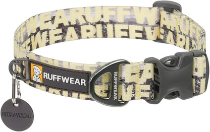 Ruffwear, Front Range Dog Collar, Adjustable Tubelok Webbing, Lightweight, Side Release Buckle, Aluminum V-Ring, Durable for Everyday Use, Mountains Logo, 20"-26"