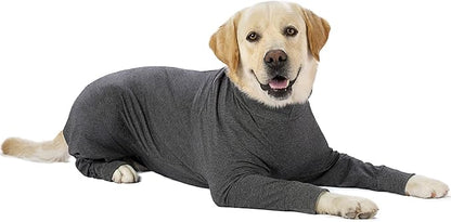 Grey Dog Surgery Recovery Suit Female Male for Dogs After Surgery Medium Large Dogs Onesie,Lightweight Dog Recovery Suit for Shedding Prevent Licking Surgical Wound,Dog Pajamas Pjs Clothes, Full Belly