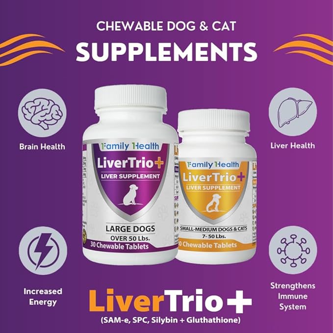 Comprehensive Liver Supplement (2 Pack - 60ct), Combining Same, SPC, Silybin A+B, Gluathione, Chew Tabs for Dogs 30Ct (2X Small - Medium)