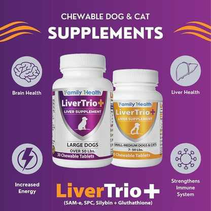 Comprehensive Liver Support Supplement for Large Dogs. Flavorful Chewable Tablets Combining Same, SPC, Silybin A+B, + Glutathione 30Ct (Large)