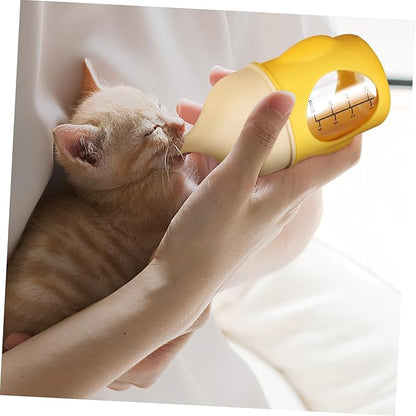 POPETPOP Ergonomic Pet Bottle for Newborn Puppies Kittens Kitten Milk Bottle Feeding