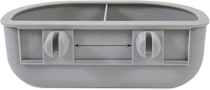 Petmate Double Diner Kennel Bowl, Gray, Small