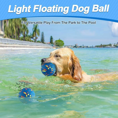 Mankoda Dog Balls, 8Pcs Tennis Ball Toys for Aggressive Chewers, Durable Teething Chew Dog Toys, Diameter 3'' Water Toy Fetch Balls, Interactive Dog Balls for Large and Medium Dogs (8 Balls)