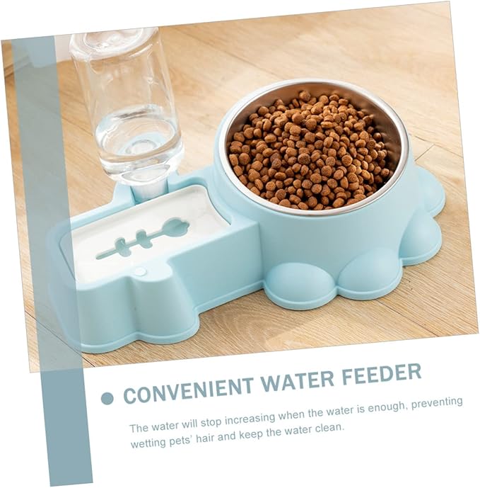 Kisangel 1 Set Adorable Dog Feeder and Water Dispenser Convenient Automatic Pet Bowl Non Slip Design for Cats Dogs Pet Stores