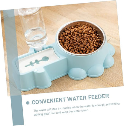 Kisangel 1 Set Adorable Dog Feeder and Water Dispenser Convenient Automatic Pet Bowl Non Slip Design for Cats Dogs Pet Stores