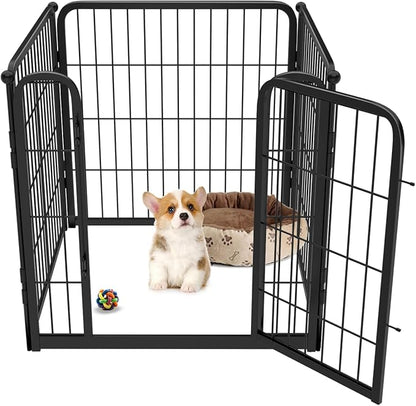FXW Homeplus Unleashed Indoor Dog Playpen - Stress-Free and Safe Play, Heavy Duty 24 Inch 4 Panels Dog Pen for Puppy and Small Dogs, Black│Patented