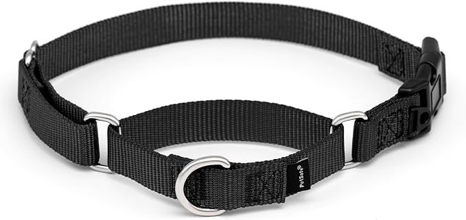PetSafe Adjustable Martingale Collar - Improves Leash Manners - Escape Prevention - Gentle Behavior Training - Durable Nylon - Alternative to Choke Collar - Medium 3/4" - Black
