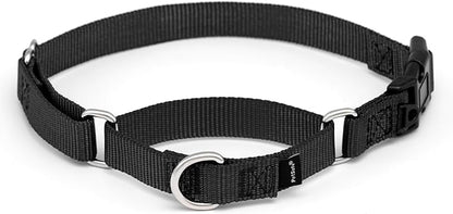 PetSafe Adjustable Martingale Collar - Improves Leash Manners - Escape Prevention - Gentle Behavior Training - Durable Nylon - Alternative to Choke Collar - Medium 3/4" - Black