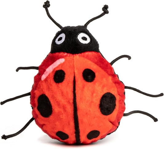 fabdog Faballs Dog Ball Toys - Super Squeaky Durable Dog Toys for All Breeds - Plush Dog Squeak Toy Balls | Animal-Themed Plush Toys | Small Lady Bug