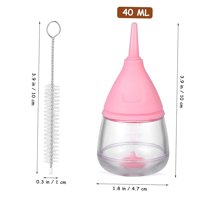 PET Nursing Bottle Set 6-Piece Puppy Milk Feeder Kitten Nursing Bottle with Replaceable Nipples for Newborn Pets Easy to Use Feeding Supplies