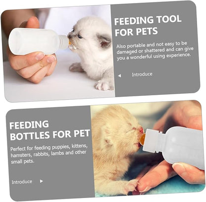 Kisangel 3pcs Pet Feeding Bottles for Puppies and Kittens Safe and Reusable Milk Feeders with Different Nipple for Newborn Small Animals for Hamsters Rabbits and More