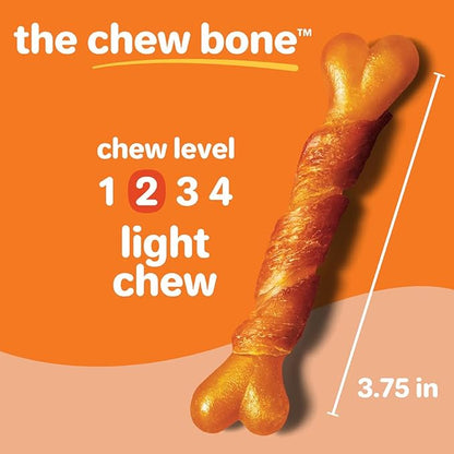 Hartz Oinkies Chew Bones with Real Chicken Breast, Rawhide Free Dog Treats, Highly Digestible Dog Chews, 25 Count