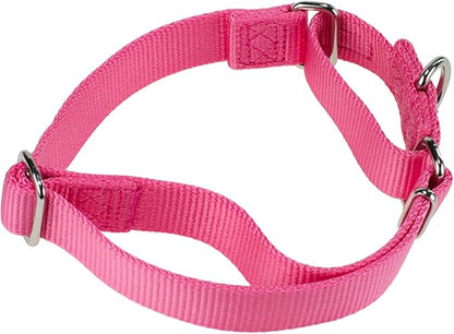 Hyhug Martingale Dog Collar Medium Pink |Escape - Proof Heavy Duty Nylon Durable No Slip, Ideal for Training & Daily Walks