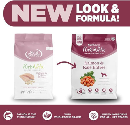 NutriSource Pure Vita Salmon & Kale Dog Food, 4LB