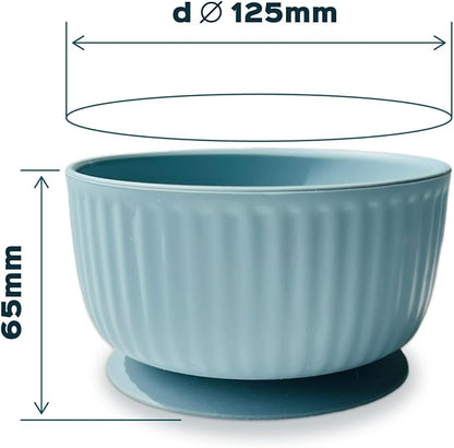 Cat Bowls with Suction Cup 400ml with Silicone Lid — Elevated Silicone Pet Dish with Non-Slip Bottom for Dry Food, Wet Food and Water — Silicone Water Bowl for Small Dog, Rabbit, Kittens (Light Grey)