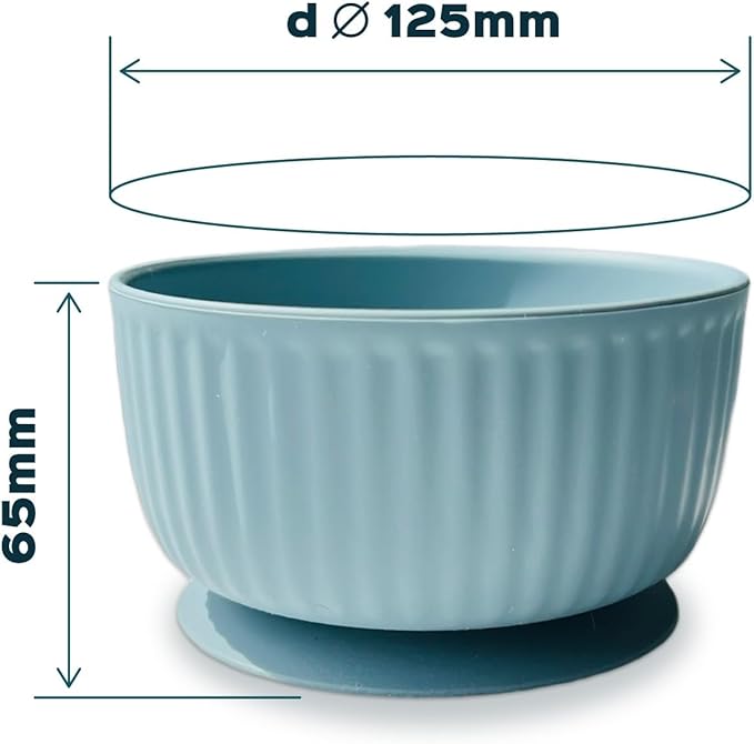 Cat Bowls with Suction Cup 400ml with Silicone Lid — Elevated Silicone Pet Dish with Non-Slip Bottom for Dry Food, Wet Food and Water — Silicone Water Bowl for Small Dog, Rabbit, Kittens (SoftGrey)