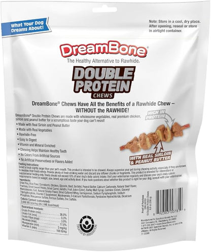 Dreambone Double Protein Chews Made with Real Chicken, Sirloin and Peanut Butter, 10 Count, Rawhide-Free Chews for Dogs, 9.80 Ounce (Pack of 1)