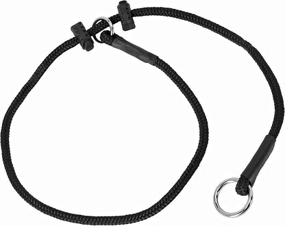 Dingo Gear Dog Choke Collar Hand Sewn Strong Polypropylene Braided Cord Two Limiters Waterproof Choker for K9 Training IGP Agitation Bite Work Obedience L - Black (S04049)