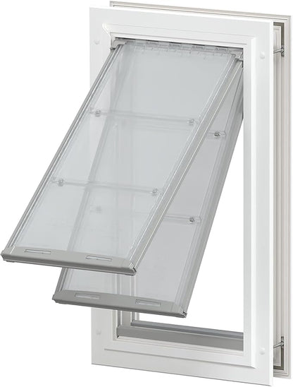 Endura Flap Double Flap Pet Door for Door Installations | Stylish for Interior & Exterior Doors | Durable Aluminum Frame & Weatherproof Dual-Layer Flap | White, Small, Double Flap