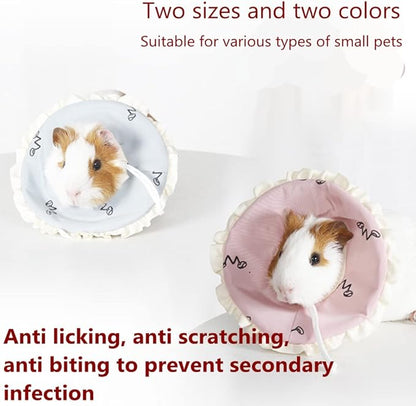 Adjustable Guinea Pig Cone Pet Recovery Collar,Soft Pet Recovery Collar for Rabbits/Chinchilla/Kittens After Surgery Wound Healing,Elizabeth Neck E-Collar for Small Animals (L)