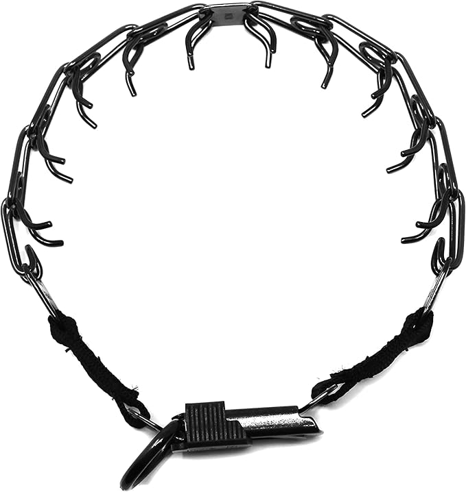Herm Sprenger Black Stainless Steel Prong Dog Training Collar with Quick Release Buckle No-Pull Collar for Dogs (Black, 16in x 2.25mm (Neck Size Up to 13in))