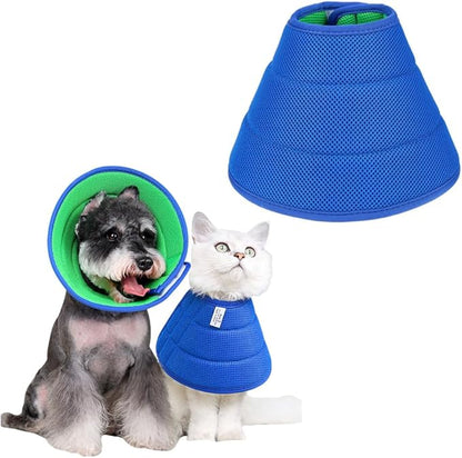 Soft Dog Cone Collar Alternative, Adjustable E-Collar for Surgery Recovery & Wound Protection. Comfy Elizabethan Cone for All Pets. (Blue, XL (Fit 20-49 lb Dog))