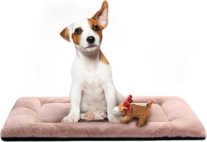 Dog Beds Crate Pad for Medium Dogs Fit Dog Crates,Washable & Anti-Slip Kennel Pad for Dogs Cozy Sleeping Mat,Pink 30inch