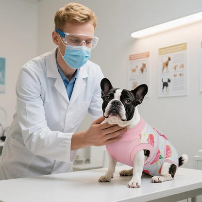 Kuoser Dog Recovery Suit Female, Dog Onesie for Surgery, Female Spay and Male Neuter Onesie for Post-Op Care, Prevent Licking Puppy Onesies, Pink L